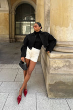 Chic Wool Zip Front Jacket