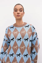 Long Sleeve Colorblock Knit Sweater