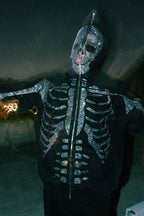 Rhinestone Skull Zip Up Hoodie