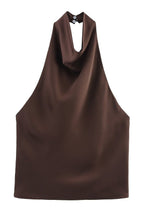 Satin Halter Top with Elegant Design