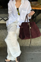 Linen Loose Fit Long Sleeve Blouse