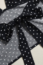 Polka Dot Backless Halter Crop Top