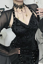 Gothic Mesh Batwing Sleeve Knit Top