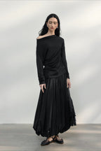 Asymmetrical One-Shoulder Fitted Knit Sweater