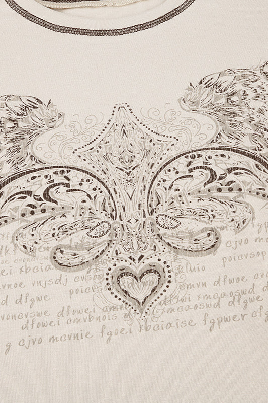 Contrast Stitch Graphic Vintage T-Shirt