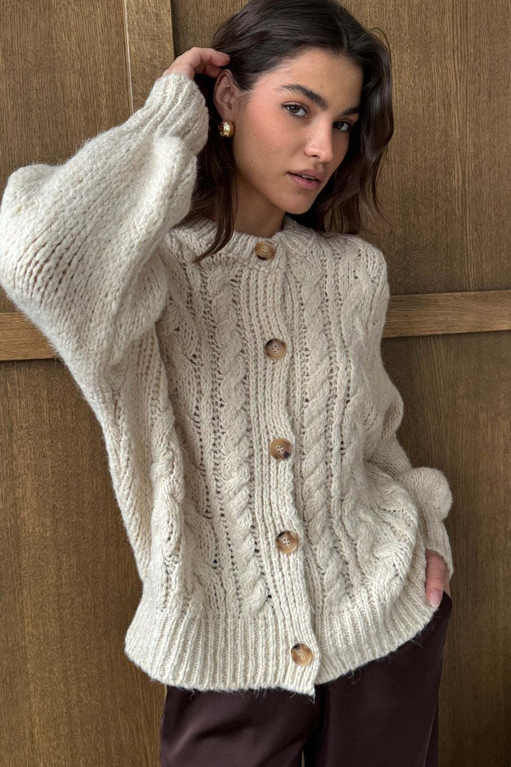 Vintage Cable Knit Crewneck Sweater
