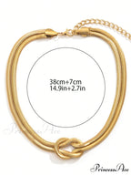 1pc Minimalist Knot Decor Layered Chain Necklace