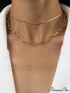 1pc Minimalist Knot Decor Layered Chain Necklace
