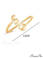 1pc Minimalist Style Heart Shaped Glittery Ring