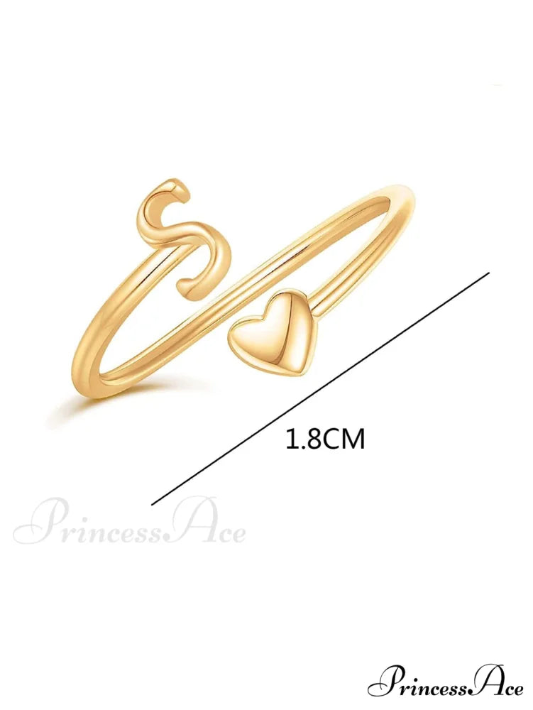 1pc Minimalist Style Heart Shaped Glittery Ring