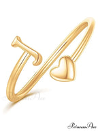 1pc Minimalist Style Heart Shaped Glittery Ring