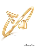 1pc Minimalist Style Heart Shaped Glittery Ring