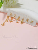 1set Women's Golden Fashionable Single Earrings