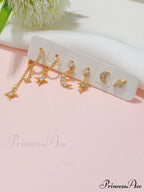 1set Women's Golden Fashionable Single Earrings