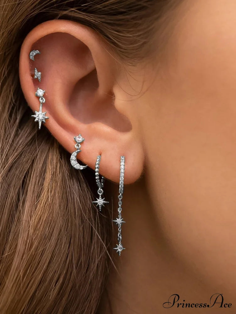 1set Women's Golden Fashionable Single Earrings