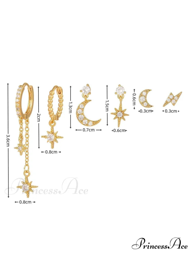1set Women's Golden Fashionable Single Earrings