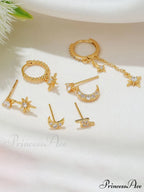 1set Women's Golden Fashionable Single Earrings