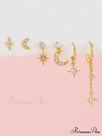 1set Women's Golden Fashionable Single Earrings