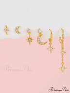 1set Women's Golden Fashionable Single Earrings