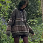 2000s Retro Striped Y2K Preppy Fashion Jumper