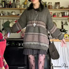 2000s Retro Striped Y2K Preppy Fashion Jumper