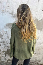 Round Neck Hollow Knit Sweater