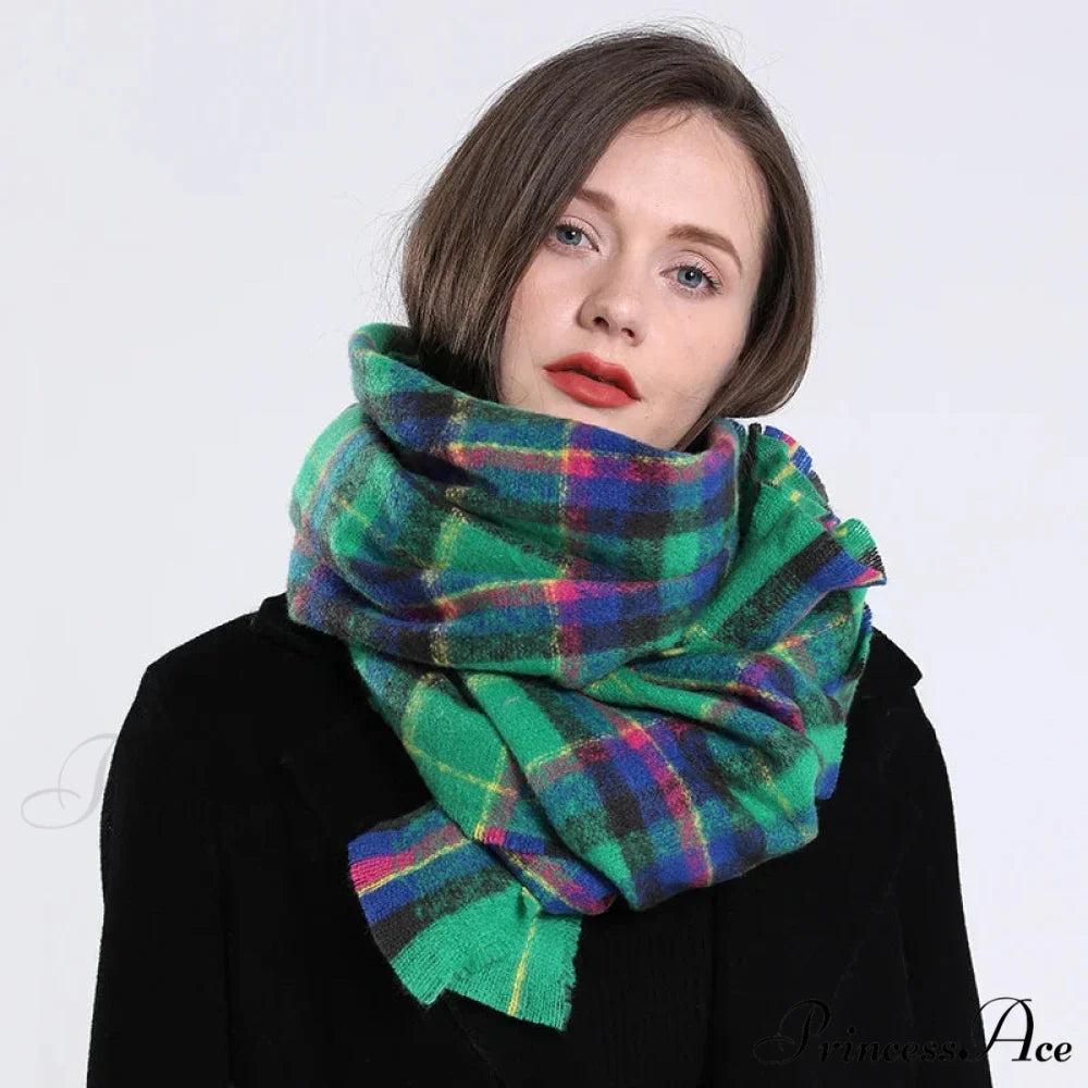 2022 Stylish Tartan Cashmere Scarf