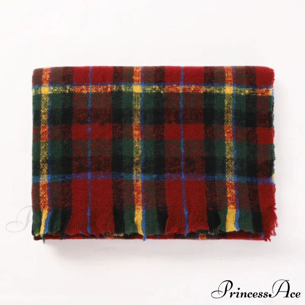 2022 Stylish Tartan Cashmere Scarf