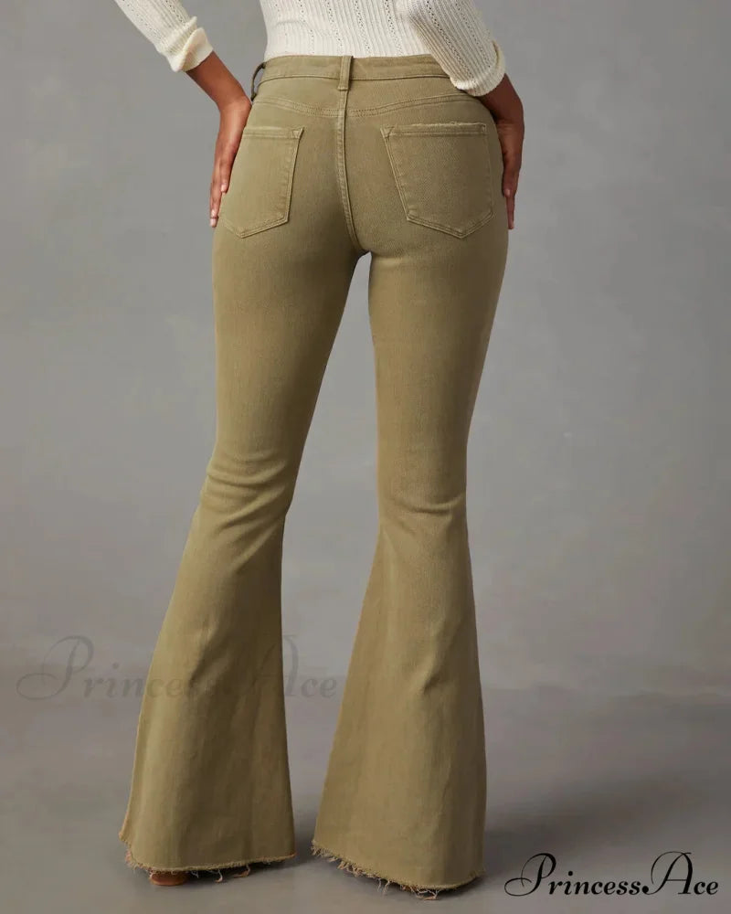 2024 Fashion Flare Women Streetwear 90s Vintage Wide Leg Denim Pantalones Mujer Pantalon Femme Camel Clothes Jean