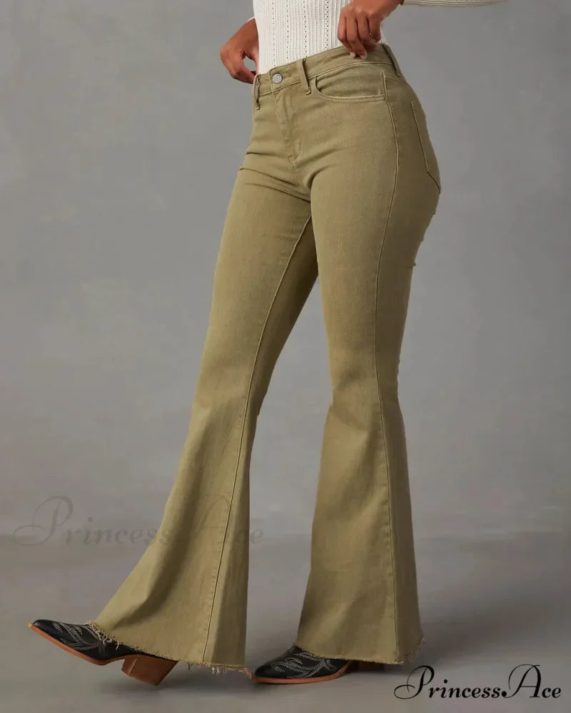 2024 Fashion Flare Women Streetwear 90s Vintage Wide Leg Denim Pantalones Mujer Pantalon Femme Camel Clothes Jean