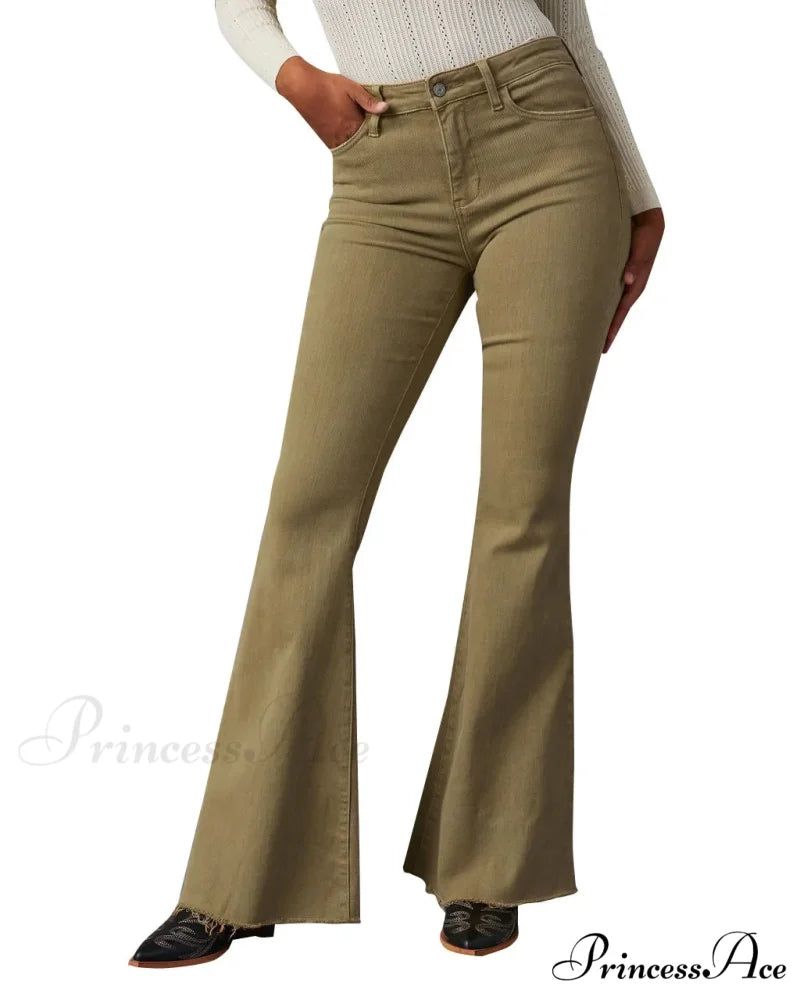 2024 Fashion Flare Women Streetwear 90s Vintage Wide Leg Denim Pantalones Mujer Pantalon Femme Camel Clothes Jean