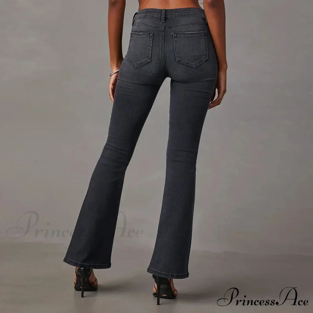 2024 High Stretch Flare Women Boot Cut Fashion Slim Denim Flare Pants Autumn Winter Casual Ladies Trousers S-2XL Jean
