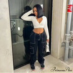 2024 High Waist Elastic Loose Black Comfortable For Casual Fashion Female Baggy Denim Jean