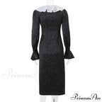 2024 New Autumn Fashionable French Style Floral Long-sleeved Elegant Casual Vestidos Midi Dress