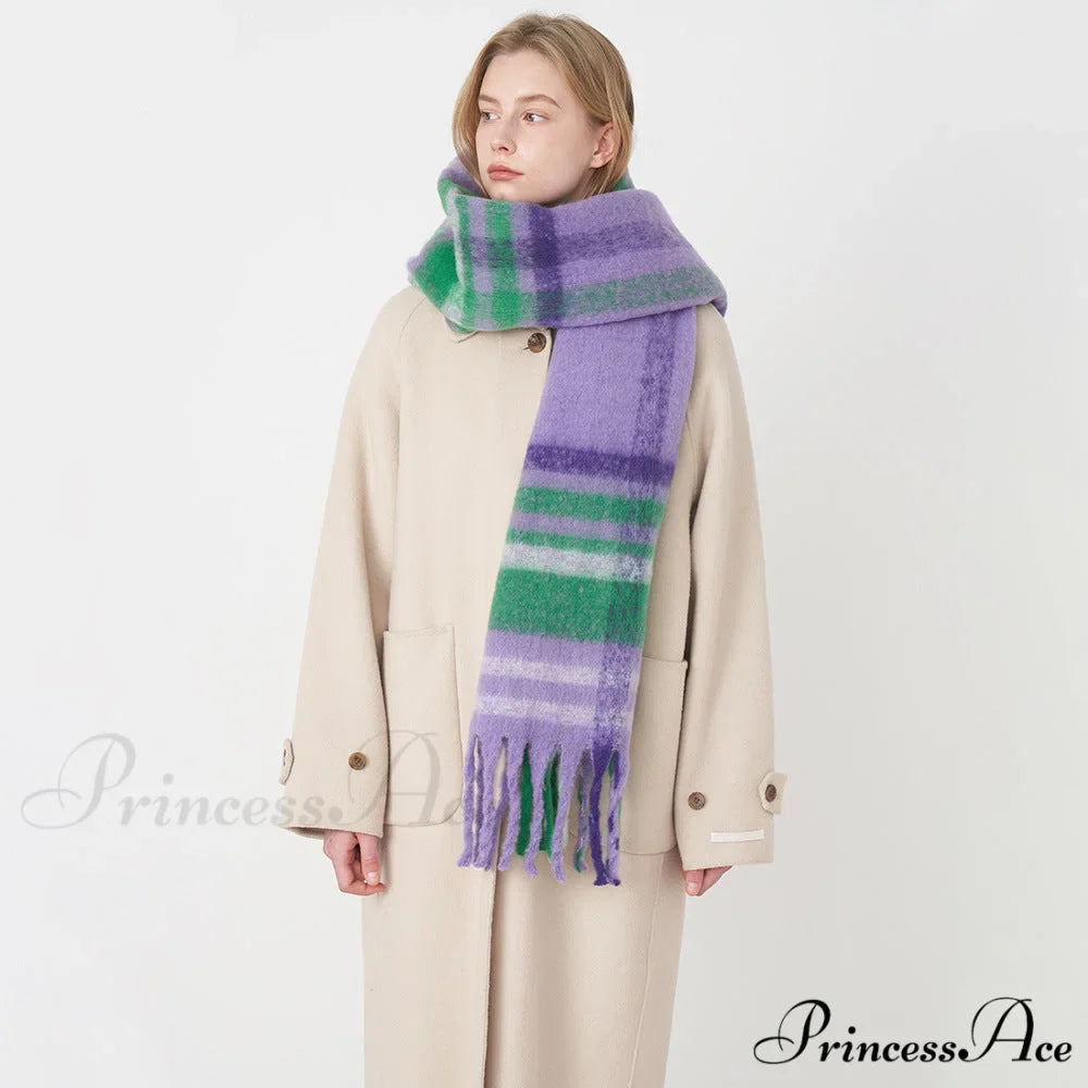 2024 New French Classic Vintage Cozy Warm Faux Cashmere Plaid Scarf