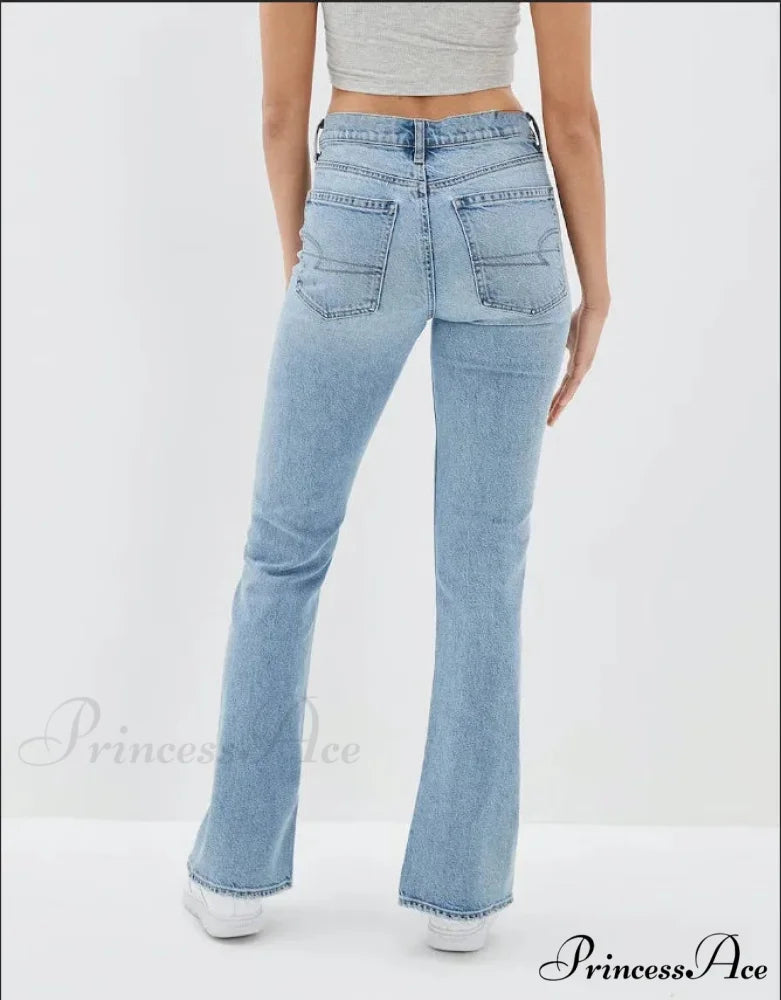 2024 New Slit Slim Flare Women's High Waist Fashion Flared Pants Streetwear Jean