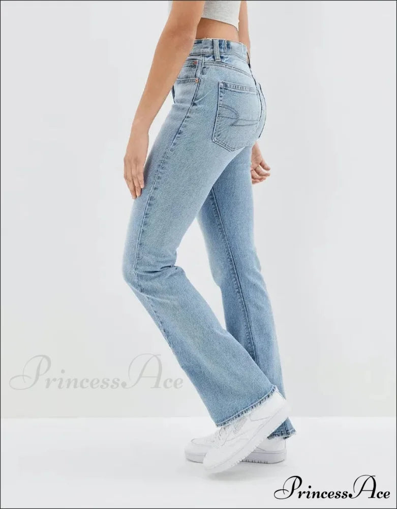 2024 New Slit Slim Flare Women's High Waist Fashion Flared Pants Streetwear Jean