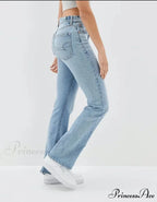2024 New Slit Slim Flare Women's High Waist Fashion Flared Pants Streetwear Jean