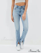2024 New Slit Slim Flare Women's High Waist Fashion Flared Pants Streetwear Jean