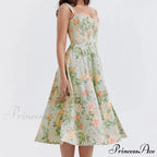 2024 Slip Spring and Summer Thin Ribbon Split Long es for Women Floral Dress
