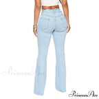 2024 Stretch Women's Vintage Fashion High Waist Flare Women Slim Spliced Bell Bottom Streetwear Wash Denim Jean