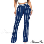 2024 Stretch Women's Vintage Fashion High Waist Flare Women Slim Spliced Bell Bottom Streetwear Wash Denim Jean