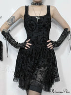 2024 Summer New Harajuku Retro Sexy Wrapped Hip Mini Dress Y2K Vintage Gothic Punk Dark Style Tie Up A-Line Dress