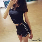 2024 Summer Silk Beach Casual White Egde Short