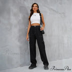 2024 Vintage Baggy Wide Leg Streetwear Straight Denim Pockets Cargo Jean