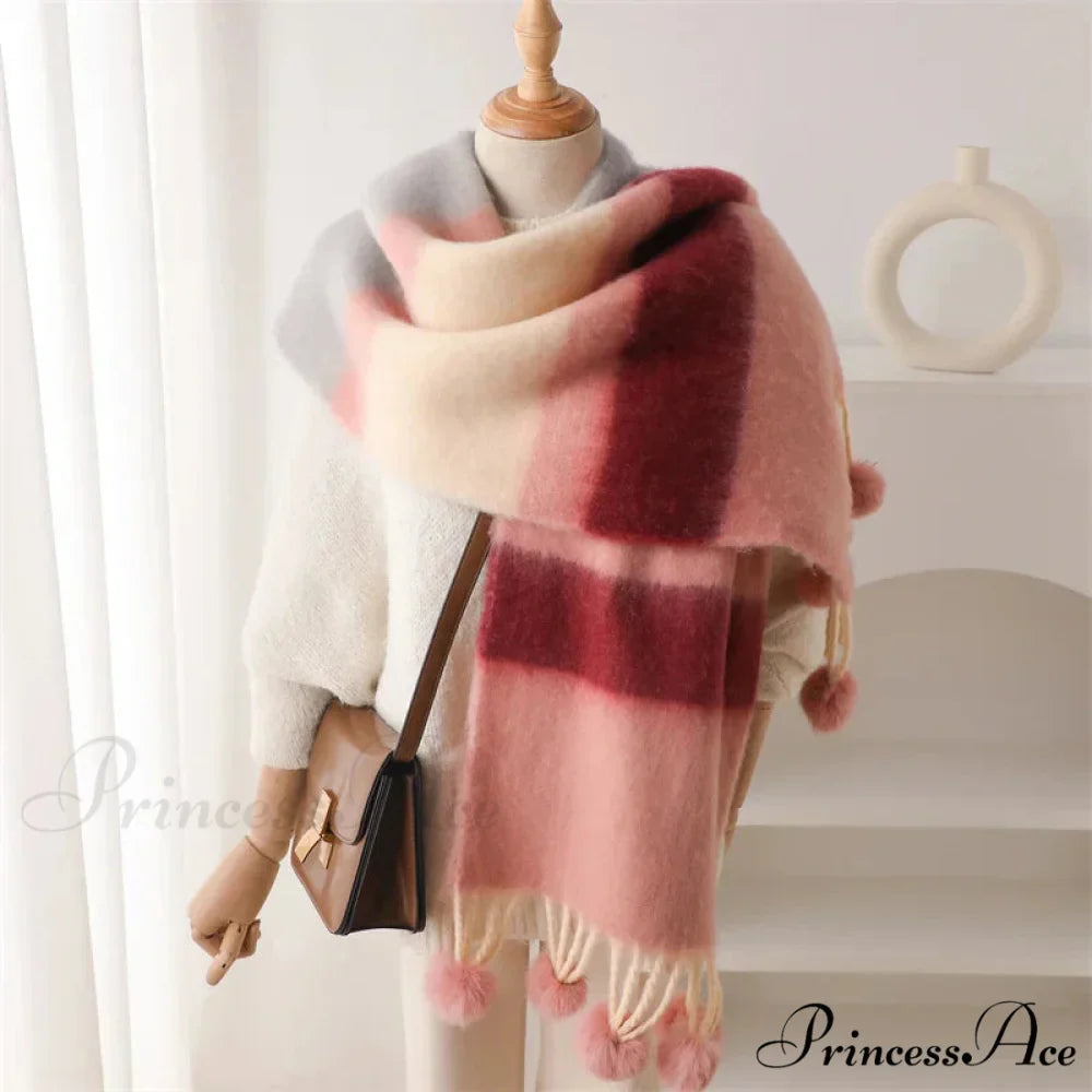 2024 Winter Multicolor Cashmere Loop Yarn Pashmina Scarf