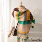 2024 Winter Multicolor Cashmere Loop Yarn Pashmina Scarf