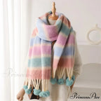 2024 Winter Multicolor Cashmere Loop Yarn Pashmina Scarf