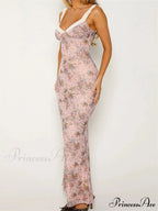 2024 Women Sleeveless V-neck Backless Floral Print Patchwork Summer Cocktail Party Female Vestidos