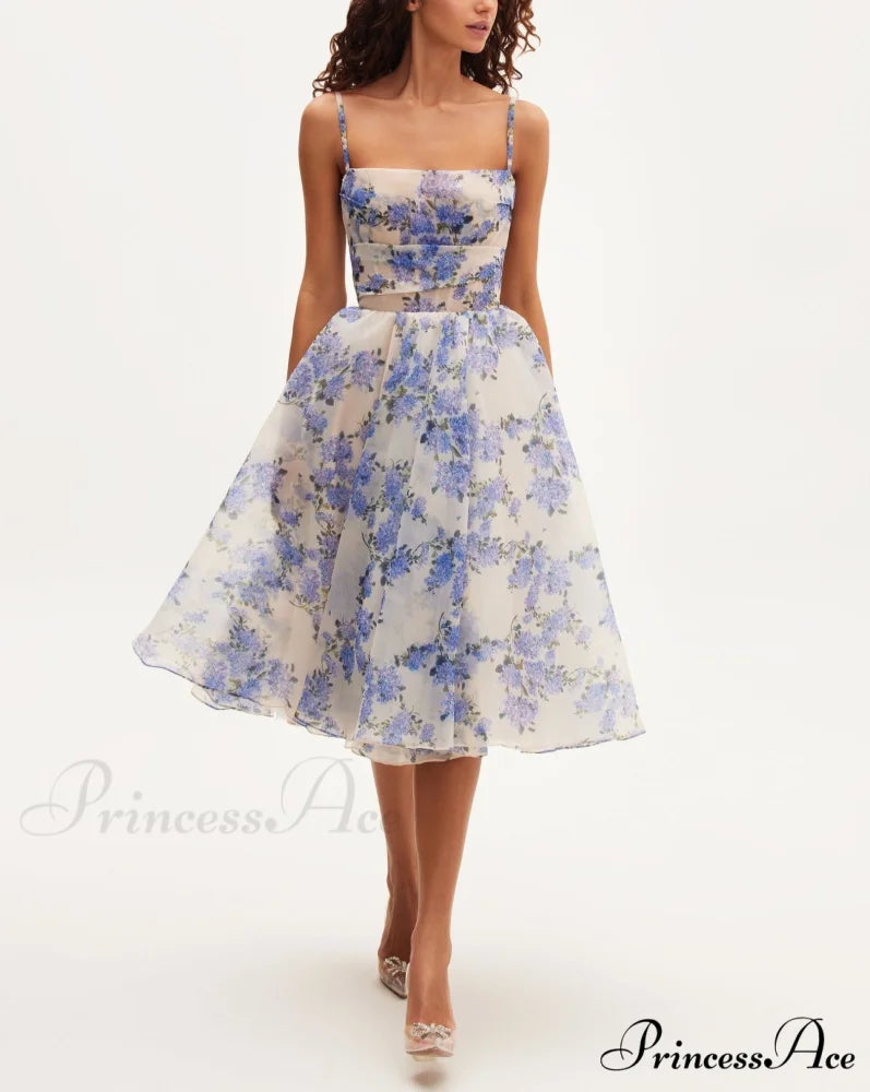 2024ss Sexy Halter Charming Print Casual Dress